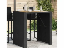 Garden Furniture Mesa Alta|Karaca Mesa alta jardín superficie madera ratán PE 105x80x110 cm
