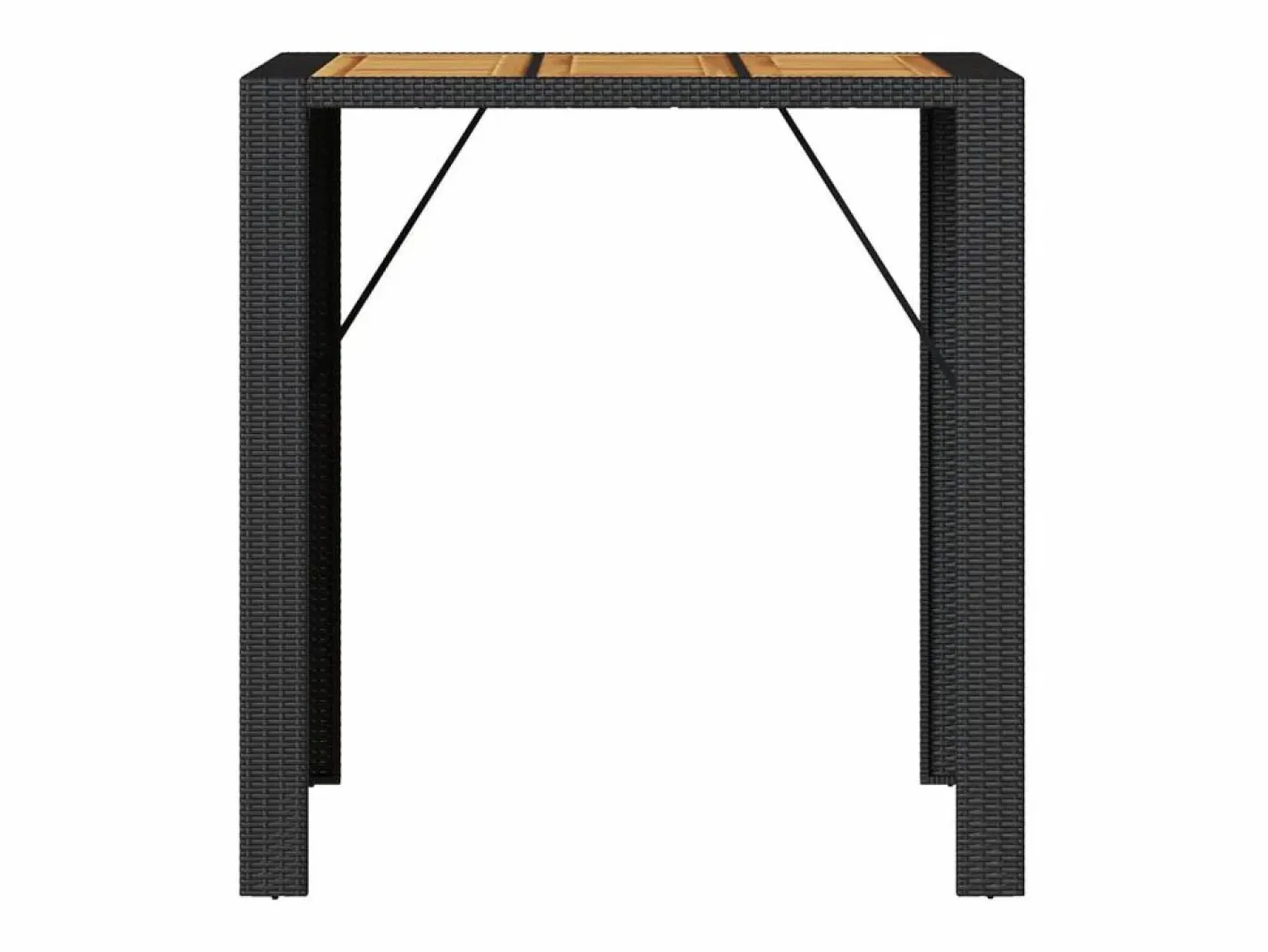 Garden Furniture Mesa Alta|Karaca Mesa alta jardín superficie madera ratán PE 105x80x110 cm