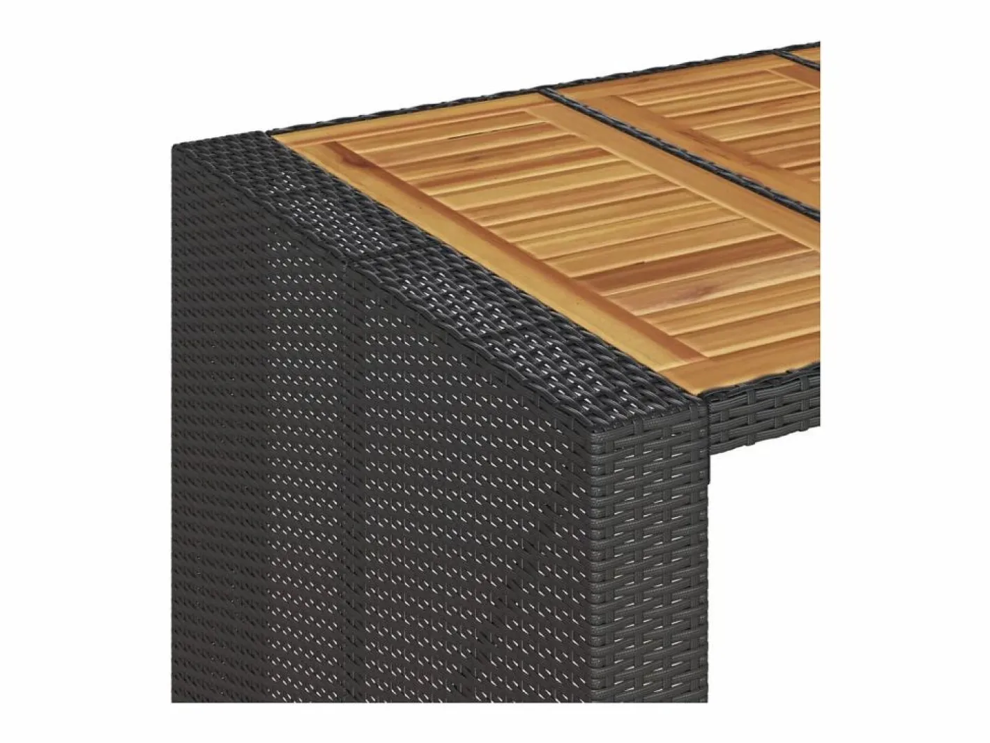 Garden Furniture Mesa Alta|Karaca Mesa alta jardín superficie madera ratán PE 105x80x110 cm