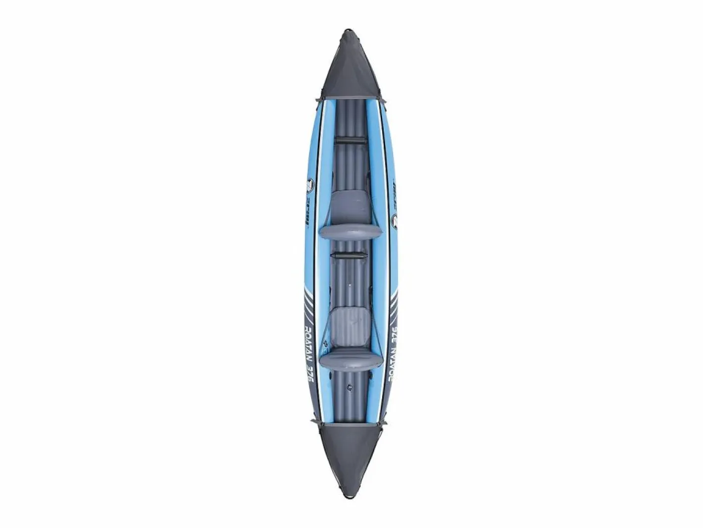 ZRAY Deportes Náuticos|Kayak hinchable Roatan 2 plazas 100% PVC Bomba de pie + 2 remos - Max 160kg -376x77cm (148 "x30") -