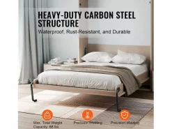Cama Abatible|Kit de Cama Desmontable SucceBuy, Tamaño Queen, Material de Cama Mural Vertical para Montar Propio, Plegable