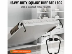 Cama Abatible|Kit de Cama Desmontable SucceBuy, Tamaño Queen, Material de Cama Mural Vertical para Montar Propio, Plegable