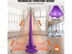 Kit de Columpio de Yoga SucceBuy, con Soporte y Hamaca Aérea, Capacidad de 250 kg, Armazón de Yoga^ Best