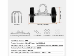 Kit de Portón Deslizante, SucceBuy Conjunto de Portón Deslizante 15,24 cm Ajustable, Carga de 272 kg^ Outlet