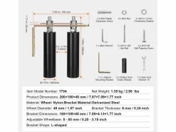 Kit de Portón Deslizante, SucceBuy Kit de Portón Deslizante, Herraje Rodante de 15,24 cm con Soporte en L^ Hot