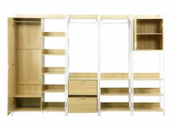 Sweeek Armario Abierto, Vestidor|Kit de vestidor modular con 4 elementos