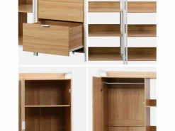 Sweeek Armario Abierto, Vestidor|Kit de vestidor modular con 4 elementos