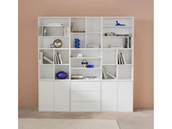 Sweeek Kit estantería o biblioteca modular con 9 secciones Blanco Clearance