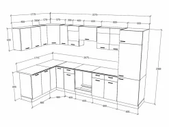 VCM Kitchenette Esilo Blanco / Antracita AL. 207 x AN. 505 x. P. 60 cm Multicolor Best