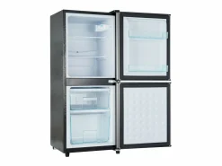 DripeX Electrodomésticos De Frío|106L Silver+Negro Negra, con partición de vidrio y pies ajustables, 7 temperatura, -25 ~ 10 ℃, clase de eficiencia energética