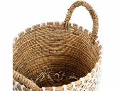 Bazar Bizar Cesta|La Cesta De Macramé Cross Stitched - M