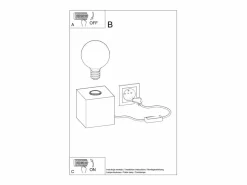 Sollux Lighting Lampada da Tavolo Grigio E27 Lámpara de sobremesa E27 Gris Sale