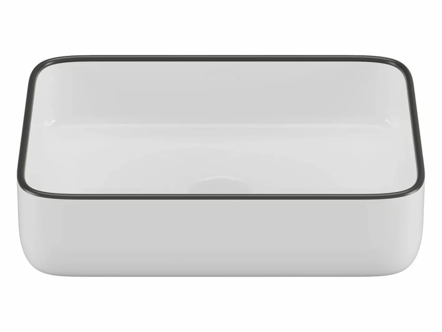 Lavabo blanco de baño con ribete negro rectangular - 50 x 39 cm - JUNIKO II^Shower & Design Sale