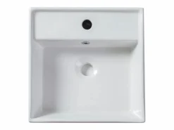 Shower & Design Lavabo|Lavabo cuadrado de cerámica blanca - VERINI