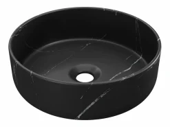 Lavabo de cerámica efecto mármol, L36 x A12 x P36 cm, VIAMARBA^Shower & Design Discount