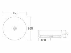 Lavabo de cerámica efecto mármol, L36 x A12 x P36 cm, VIAMARBA^Shower & Design Discount