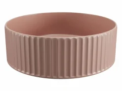 Shower & Design Lavabo de cerámica mate estriado, L36 x Alt. 12 x P36 cm, PEDARA Rosa Sale