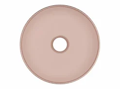 Shower & Design Lavabo de cerámica mate estriado, L36 x Alt. 12 x P36 cm, PEDARA Rosa Sale