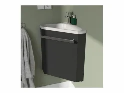 Lavabo de esquina + grifería + mueble SKINO Verde Online