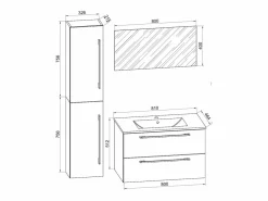 Lavabo de muebles de baño Badinos Sonoma Oak AL. 151 x AN. 113 x P. 46 cm^VCM Outlet
