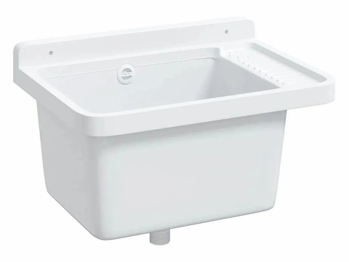 Lavabo de pared 50x35x24 cm resina Blanco New