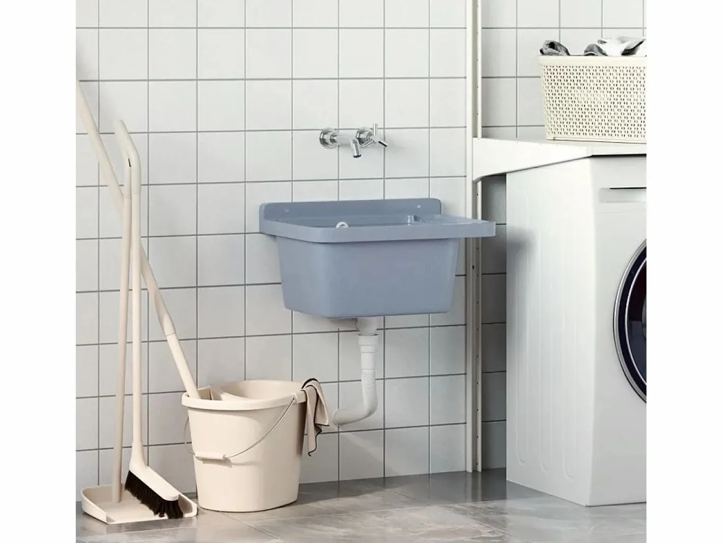 Fregadero|Lavabo de pared, , 50x35x24 cm, resina