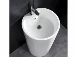 Shower & Design Lavabo de pie cilíndrico TOTAM - resina blanca Blanco Sale