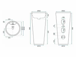 Rea Lavabo De Pie Anya White Blanco New