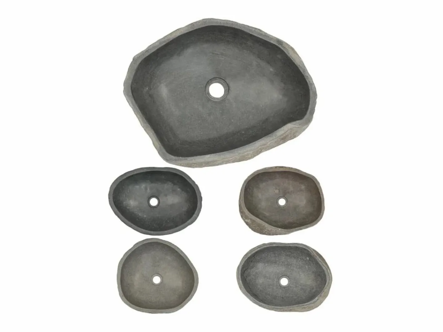 Lavabo de piedra de río ovalado 45-53 cm ES66599^ Clearance