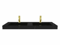 Shower & Design Lavabo|Lavabo doble flotante de solid surface con efecto mármol, , 120 cm de ancho, TAKOTNA