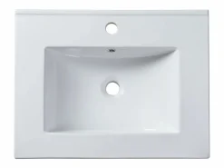 Lavabo empotrado de cerámica blanca - L61 cm - MOTIAC^Shower & Design Hot
