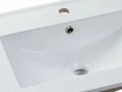 Shower & Design Lavabo|Lavabo empotrado de cerámica blanca - L81 cm - MOTIAC