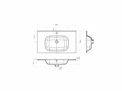 Lavabo encastrable de resina efecto piedra, , L80 x l46 cm, OKIWA^Shower & Design New