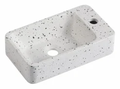 Lavabo rectangular suspendido de terrazo IZIA Beige Best