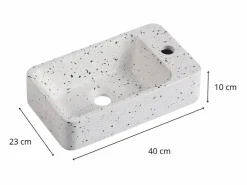 Lavabo rectangular suspendido de terrazo IZIA Beige Best