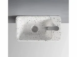Lavabo rectangular suspendido de terrazo IZIA Beige Best