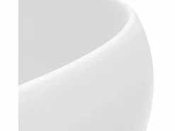 Lavabo redondo de lujo mate 40x15 cm Cerámica Blanco Outlet