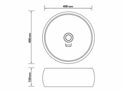 Lavabo redondo de lujo mate 40x15 cm Cerámica Blanco Outlet
