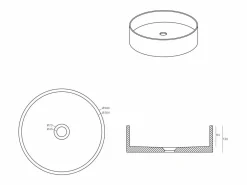 Shower & Design Lavabo|Lavabo redondo de terrazo rosa, D39 x Alt. 12 cm, DUKAT