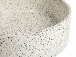 Lavabo redondo de terrazo blanco, D39 x Alt. 12 cm, DUKAT^Shower & Design Online
