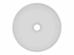 Shower & Design Lavabo redondo para baño, brillante, 36 cm, LENISO Blanco Discount
