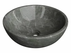 Shower & Design Lavabo sobre encimera de mármol - - D40 cm - LAVIINO Negro Hot