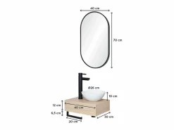 Mueble De Aseo|Lavabo sobre encimera grueso + lavabo + espejo SOHO