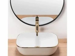 Rea Lavabo Sobre Encimera Belinda White Gold Blanco Online