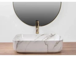 Rea Lavabo Sobre Encimera Demi Shiny Aiax White Blanco Online