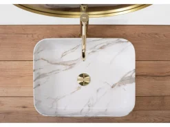 Rea Lavabo Sobre Encimera Demi Shiny Aiax White Blanco Online
