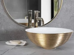 Lavabo Sobre Encimera Stella Brush Gold White^Rea