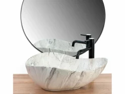 Rea Lavabo Sobre Encimera Dora Stone White Blanco Online