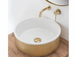 Rea Lavabo|Lavabo Sobre Encimera Helen White Gold