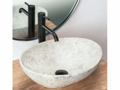 Lavabo Sobre Encimera Sofia Light Stone Oval Grey^Rea Outlet